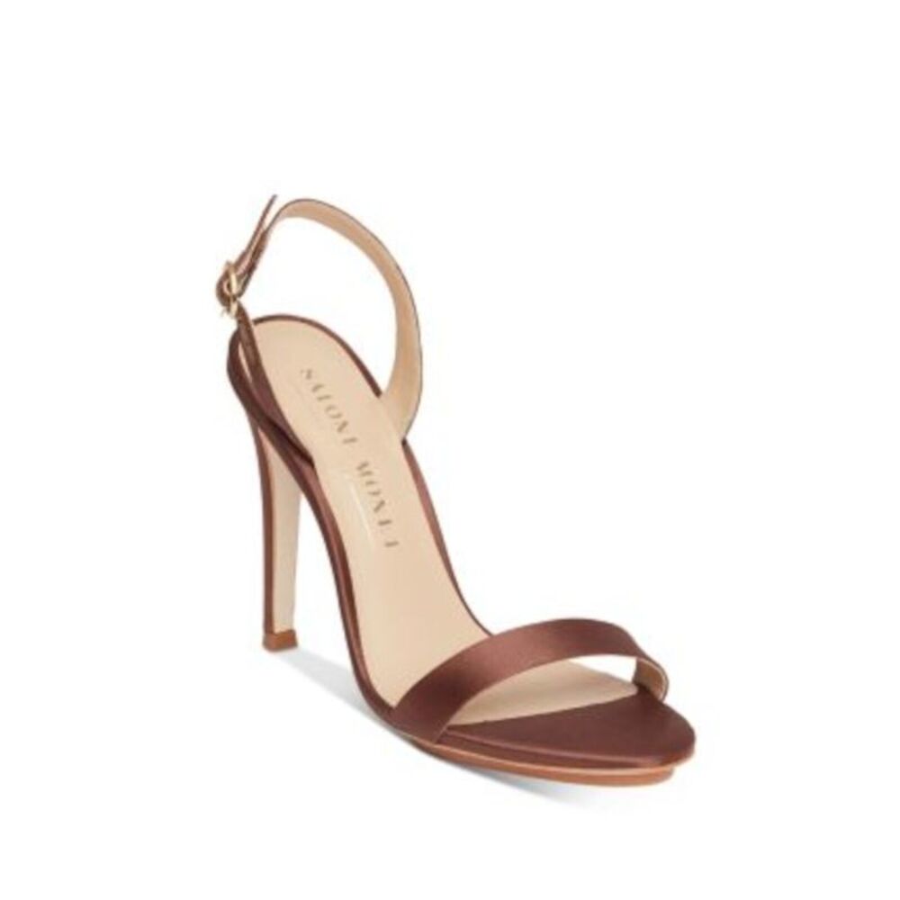 NWT SALONE MONET Womens Brown Sable Round Toe Stiletto Slingback Sandal 6 M
